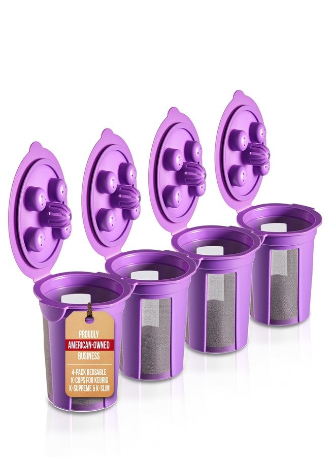 PUREHQ 4 Reusable K Cups for Keurig Supreme, K-Supreme Plus, K Slim, K-Classic by PureHQ - Refillable Kcup for Keurig Coffee Maker - MultiStream Coffee Pods Filter - Image 1